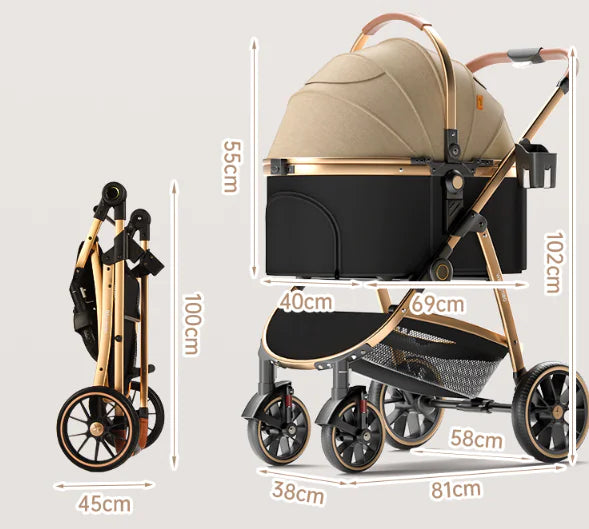 Deluxe Medium Pet Jogger - Lightweight Aluminum Stroller
