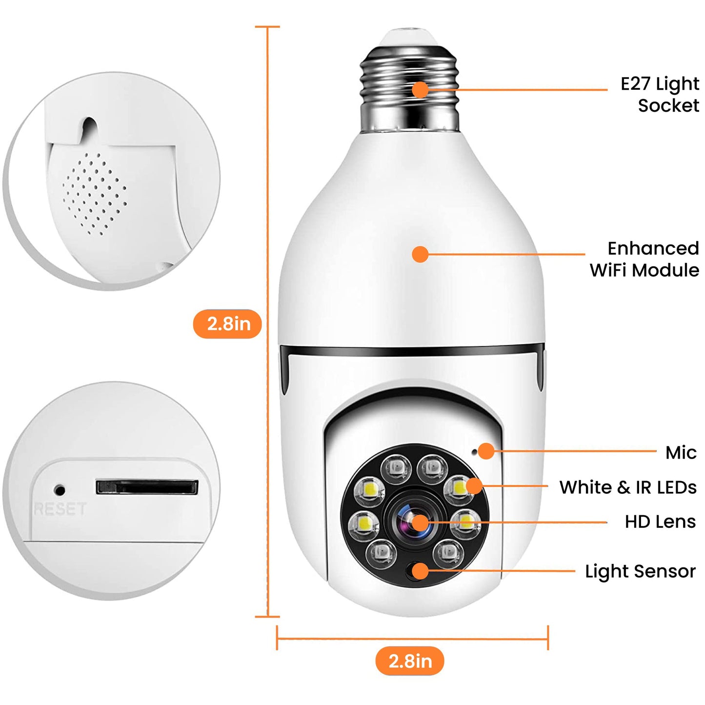 Light Bulb Spy Camera (1080P)