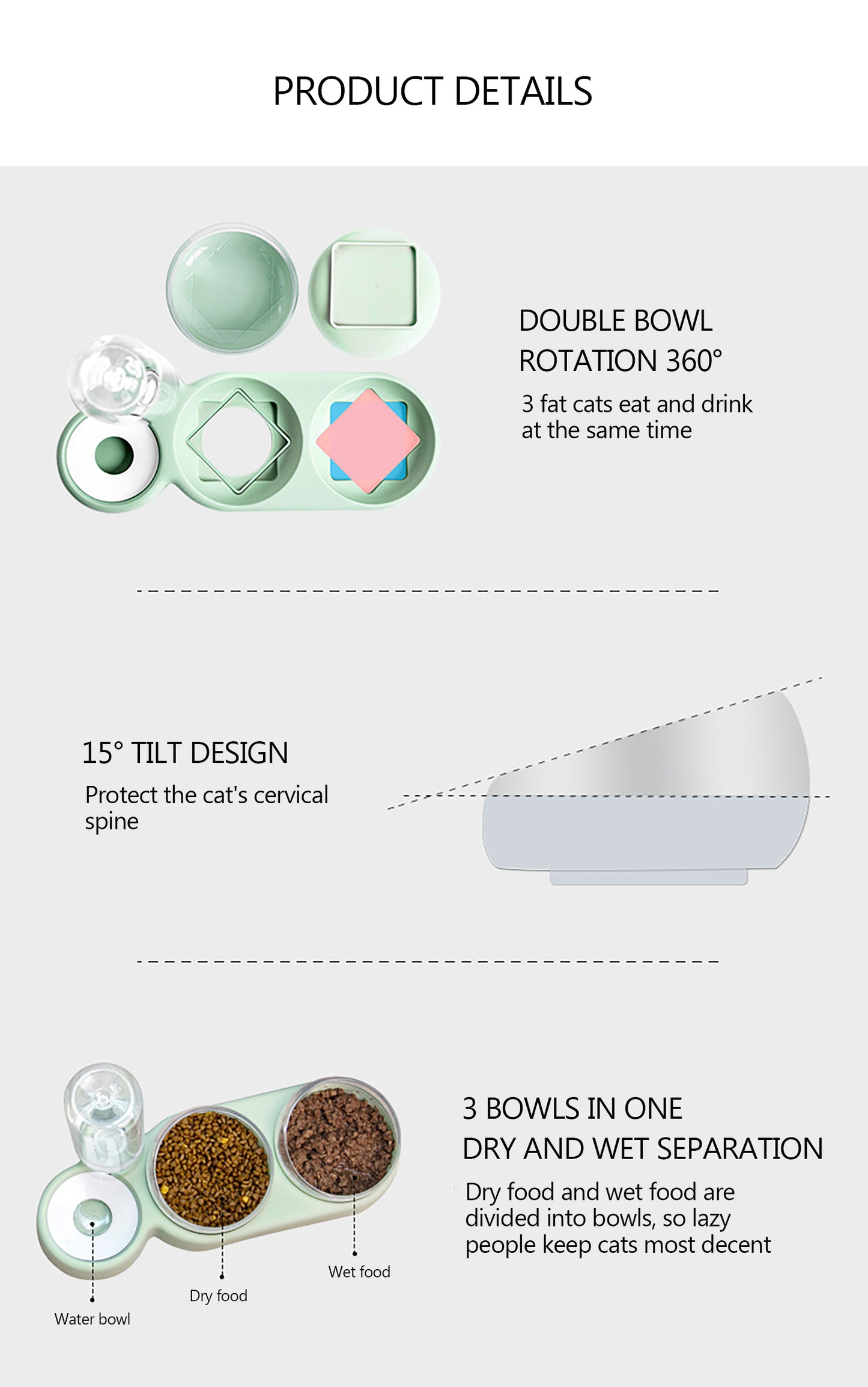 Food Water Feeder With Auto Water Dispenser