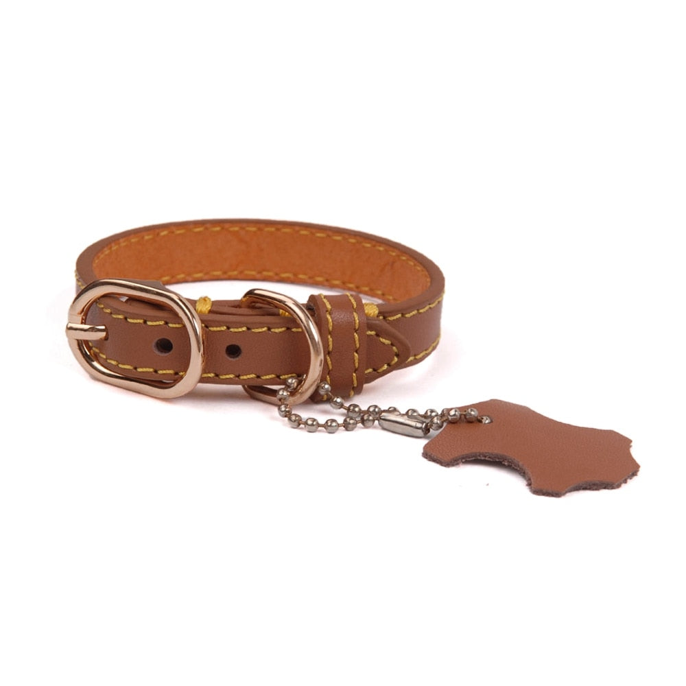 Genuine Leather Collar For Large Small Pet