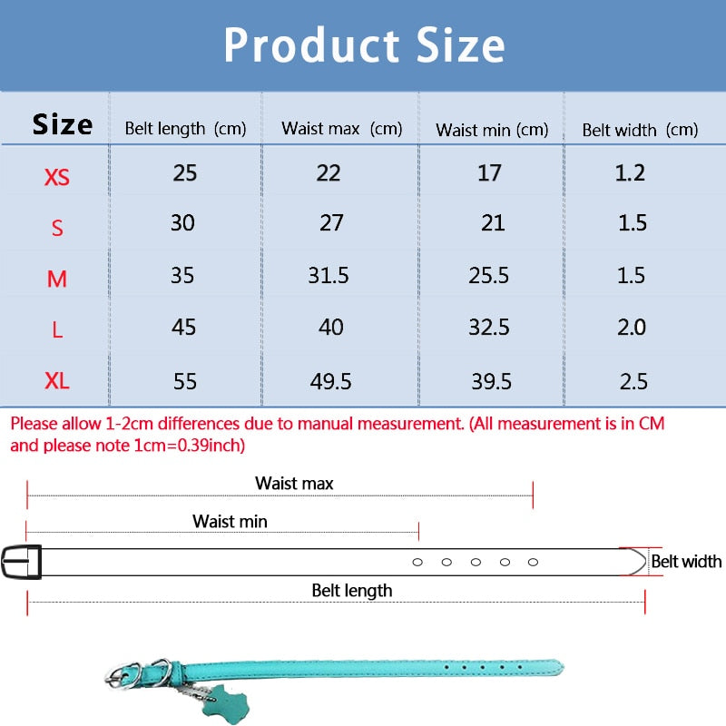 Genuine Leather Collar For Large Small Pet