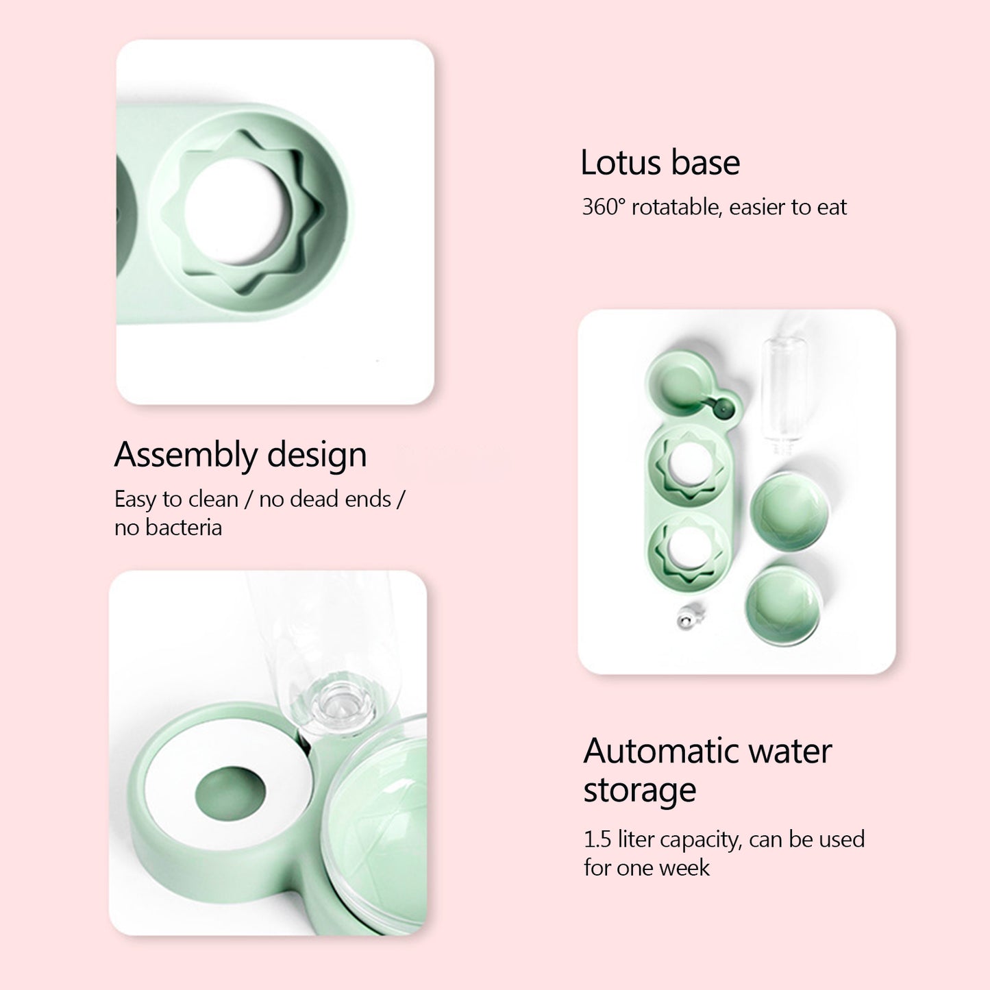 Food Water Feeder With Auto Water Dispenser