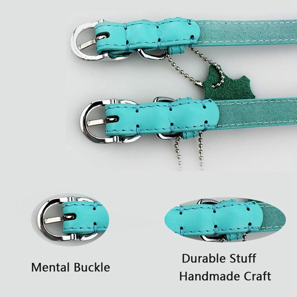 Genuine Leather Collar For Large Small Pet