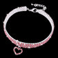Heart-Shaped Whinestone Pet Collar